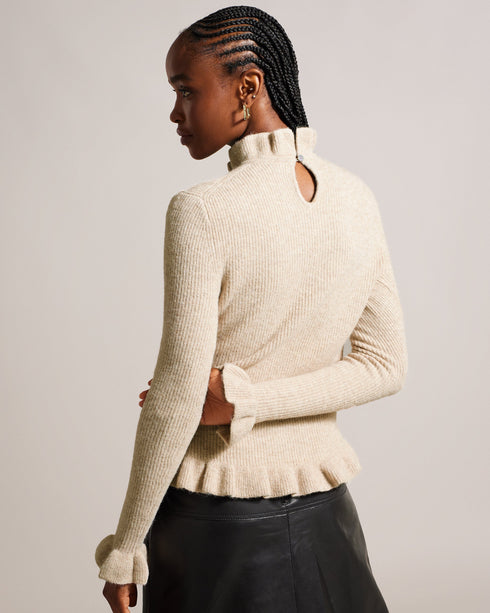 PIPALEE-Knitwear-Stay cosy and chic with our fabulous PIPALEE jumper. Whether you're dressing it up or keeping it casual, this jumper is a must-have for your wardrobe. Frilled trims give this classic piece an air of femininity and playfulness while maintaining its luxe appeal. Jumper Wool blend Frilled trims Long sleeves Magnolia branded detail Ribbed knit- Ted Baker Romania